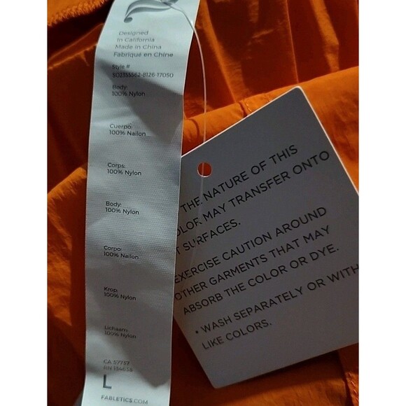 NWT FABLETICS Women's Ultra High Waisted Piped Nylon Shorts Orange | Size L - Picture 5 of 8